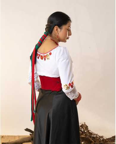 BLUSA ACHIK ROJO BORDADO ORLÓN