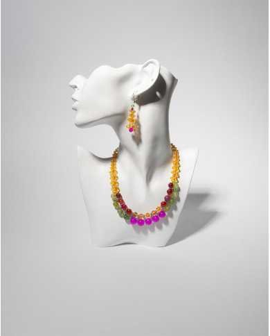 COLLAR Y ARETES KATIK MOSTAZA CRISTALES