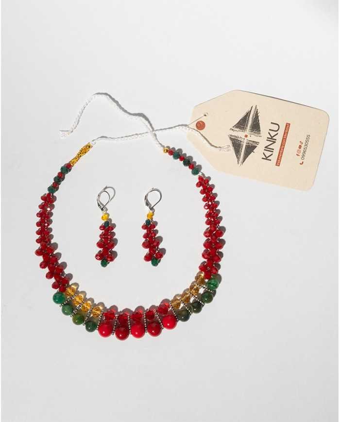 COLLAR Y ARETES KATIK KAWIÑA CRISTALES