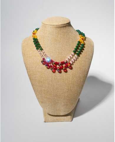 COLLAR Y ARETES PISHIKSISA KAWIÑA CRISTALES