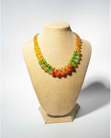 COLLAR Y ARETES KATIK VERDE CRISTALES