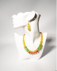 COLLAR Y ARETES KATIK VERDE CRISTALES