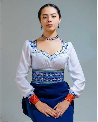 BLUSA WALLPAY AZUL BORDADO ORLÓN