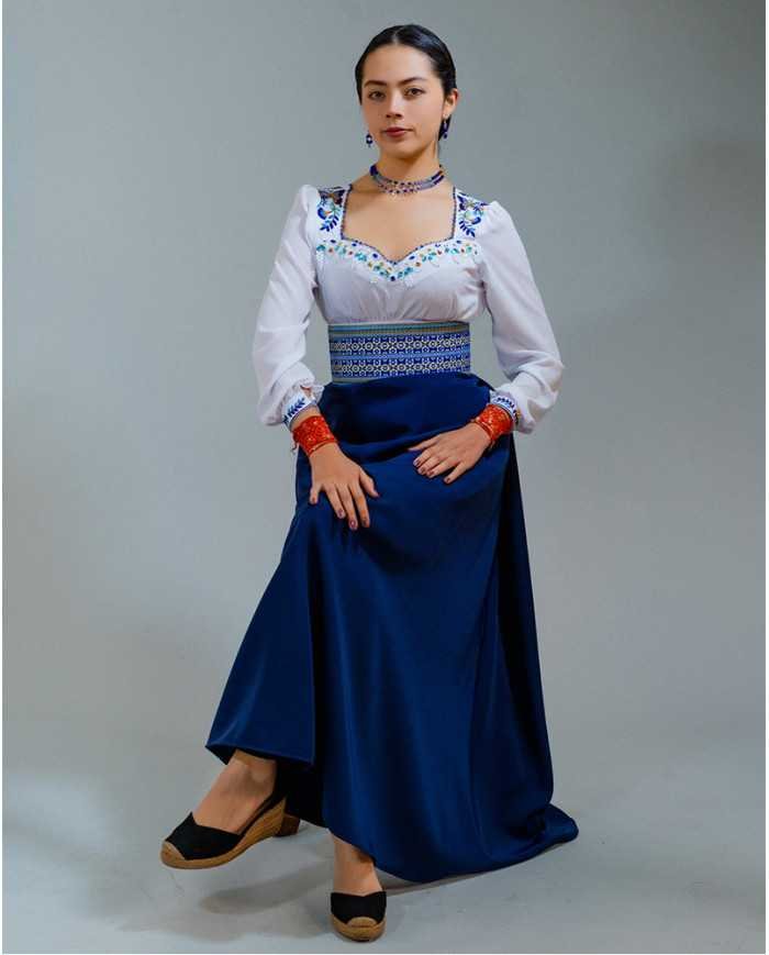 BLUSA WALLPAY AZUL BORDADO ORLÓN