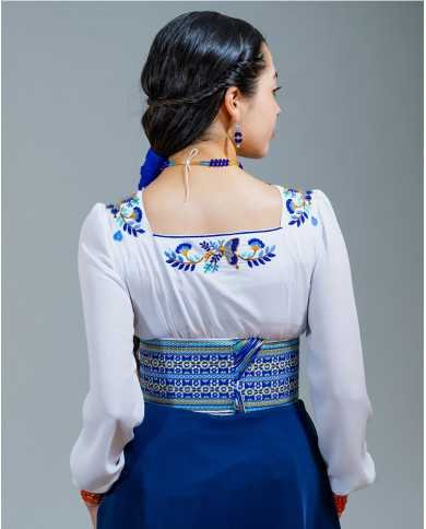 BLUSA WALLPAY AZUL BORDADO ORLÓN