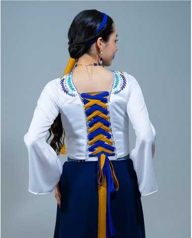 CORSET SISARI AZUL DECORADO EN PEDRERIA