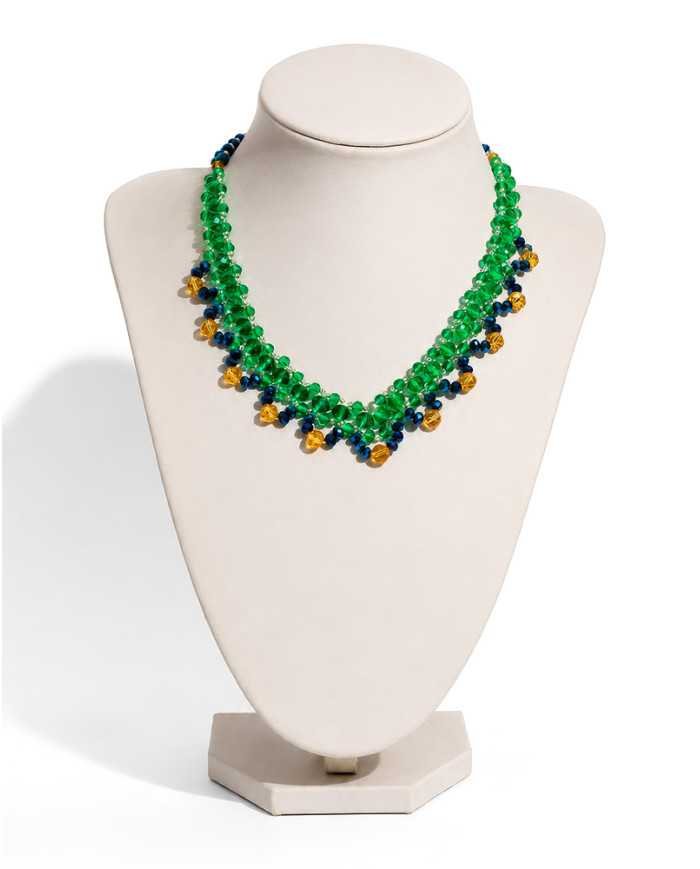 COLLAR Y ARETES KUSHI PETRÓLEO CRISTALES