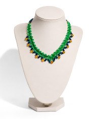 COLLAR Y ARETES KUSHI PETRÓLEO CRISTALES