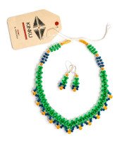 COLLAR Y ARETES KUSHI PETRÓLEO CRISTALES