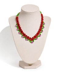 COLLAR Y ARETES KUSHI LILA CRISTALES