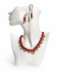 COLLAR Y ARETES KUSHI LILA CRISTALES