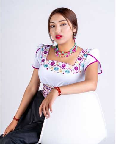 BLUSA KAWSAY BORDADO SEDA