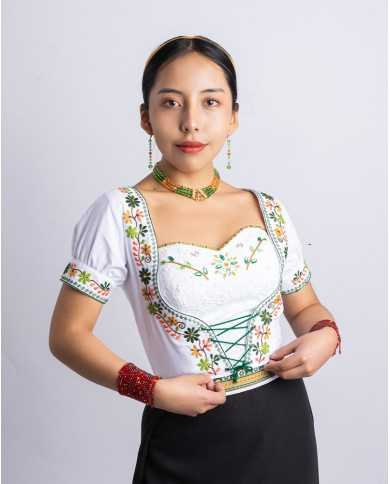 BLUSA CHAKIRA VERDE BORDADO ORLÓN