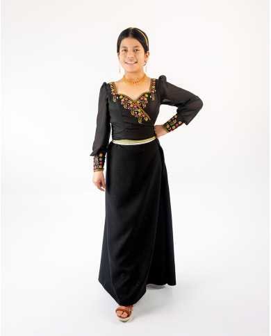 BLUSA INTI MOSTAZA BORDADO SEDA