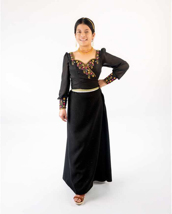 BLUSA INTI MOSTAZA BORDADO SEDA