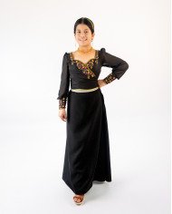 BLUSA INTI MOSTAZA BORDADO SEDA