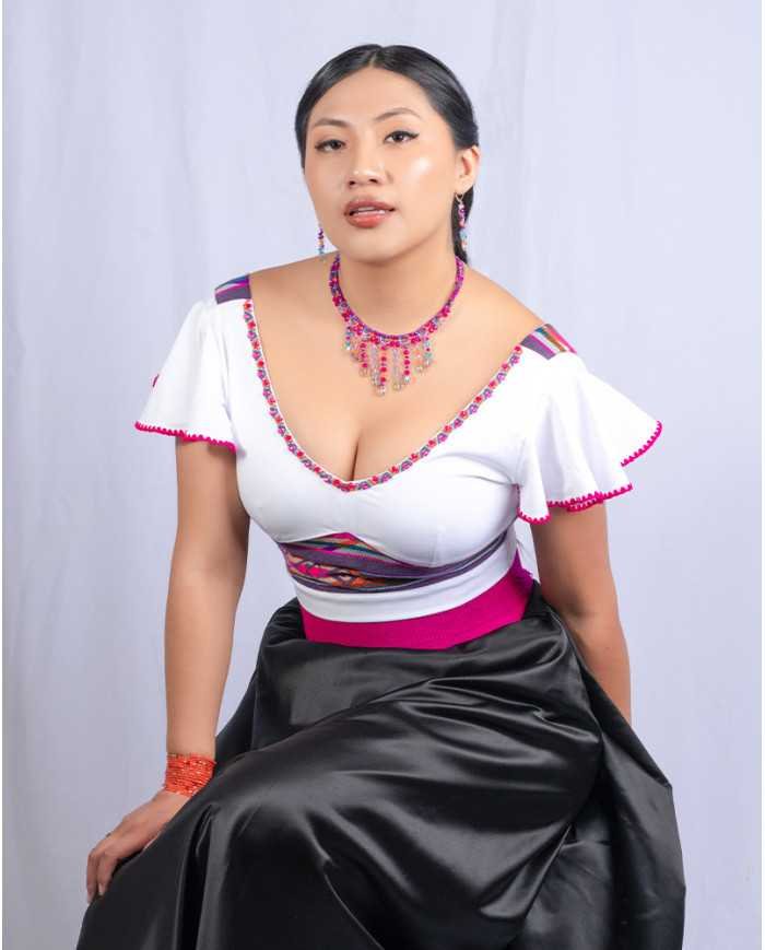 BLUSA MINI BLANCO TEJIDA