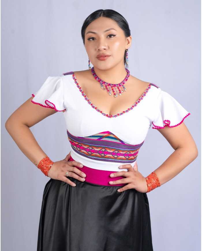 BLUSA MINI BLANCO TEJIDA (M)
