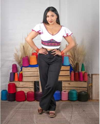 BLUSA MINI BLANCO TEJIDA (M)