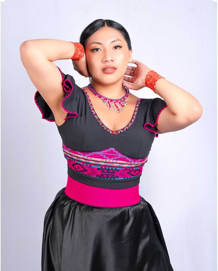 BLUSA MINI NEGRO TEJIDA