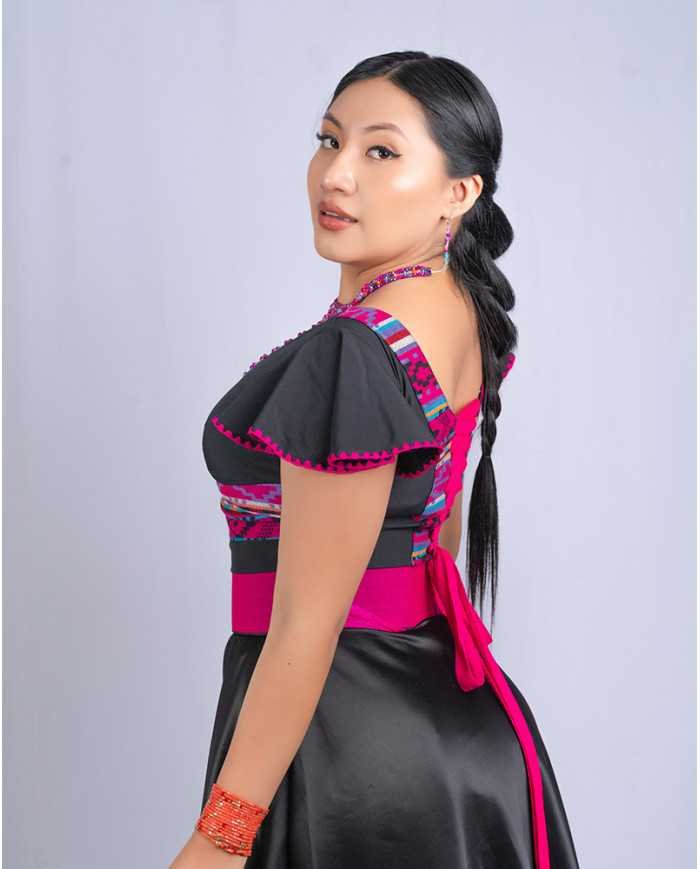 BLUSA MINI NEGRO TEJIDA