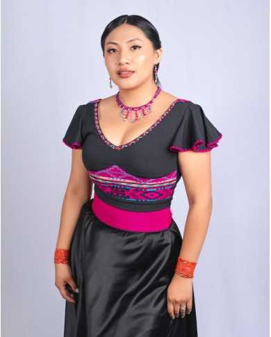BLUSA MINI NEGRO TEJIDA (XS)